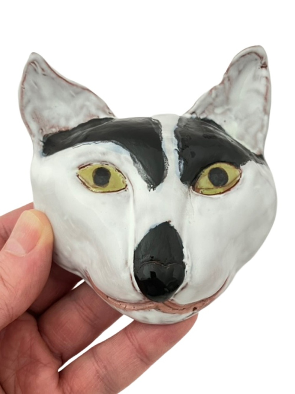 Cat Head Relief Wall Hanging by Fine Artist Kate Champa